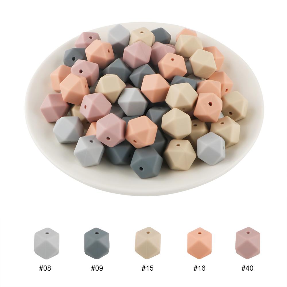 10Pcs 14mm Printed Hexagon Silicone Beads Leopard Bead For Jewelry Making DIY Beadable Pen Keychain Bracelet Accessories