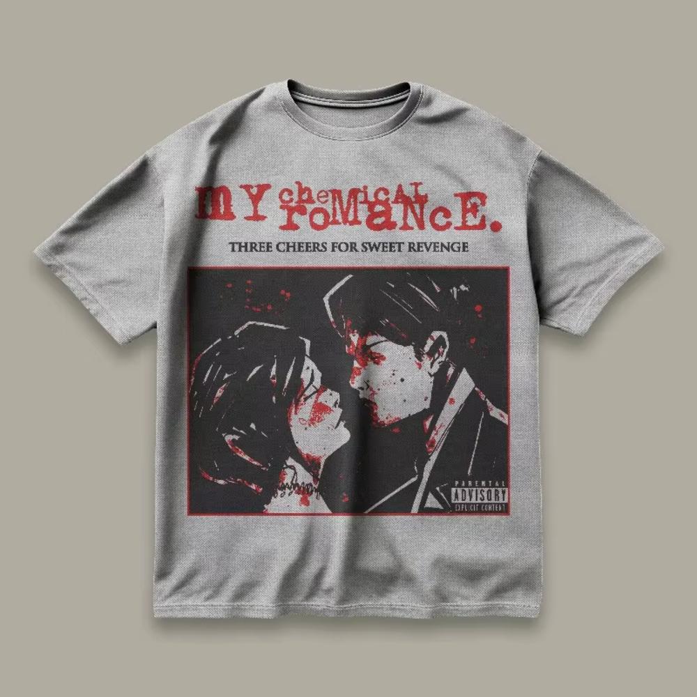 

My Chemical Romance South America Tour T-shirts Men Women Gothic Punk Band Oversized Streetwear Cotton T Shirts 3XL