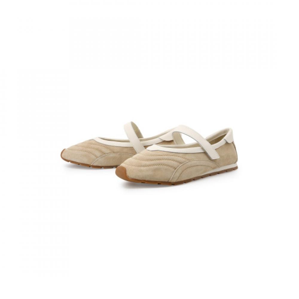 Victoria Shoes Victoria Aster Suede Ballerina Flats Beige 1159107 Beige
