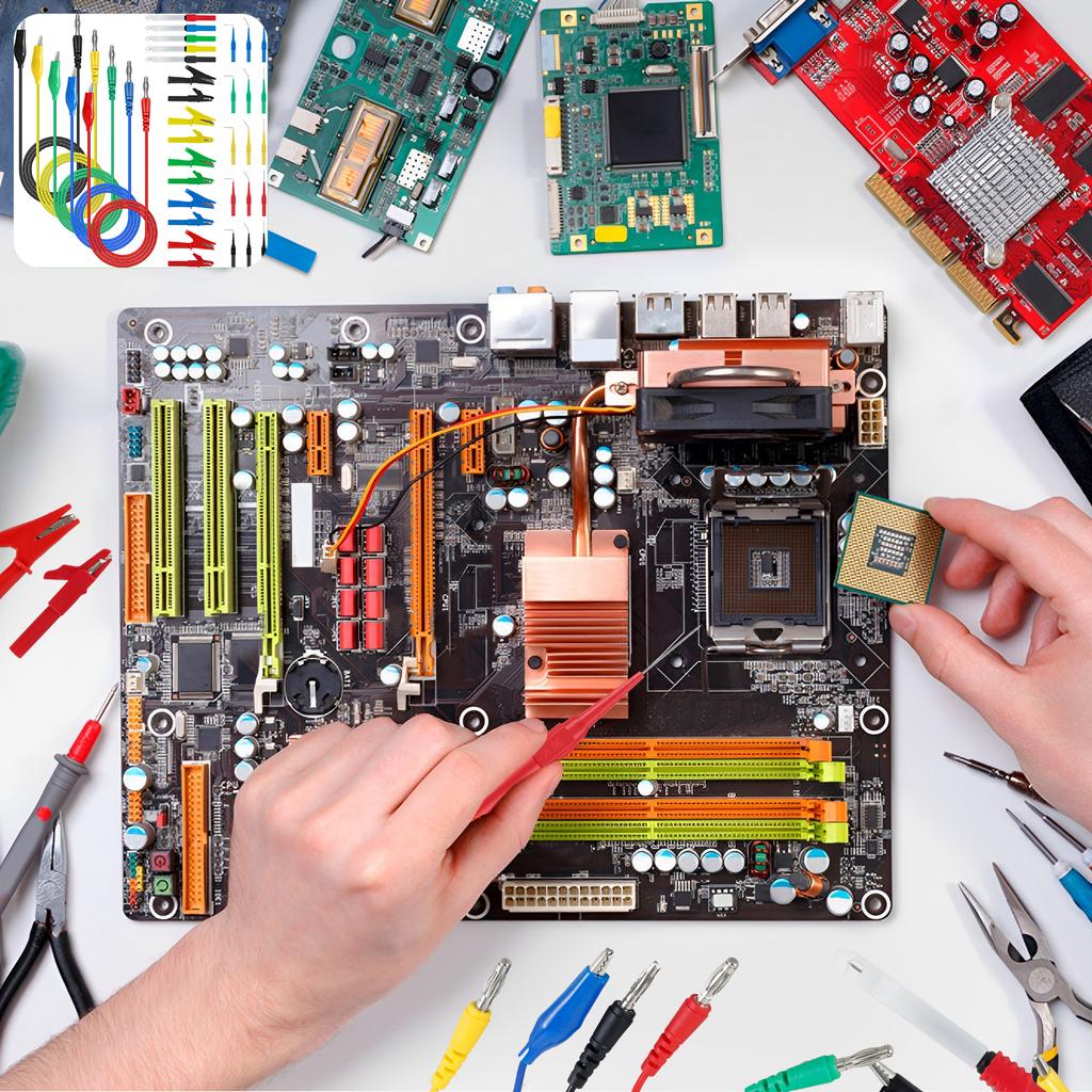 1920 Automotive Back Probes kit 4mm Banana Plug to Alligator Clip Multimeter Test Leads Non-Destrutive Piercing Needles Clip