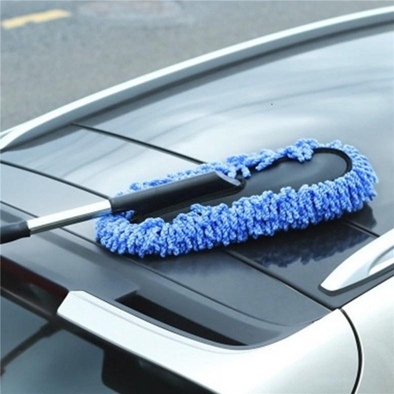 Fregona de limpieza de coche con cepillo de lavado de coche de eliminación de polvo de mango largo retráctil