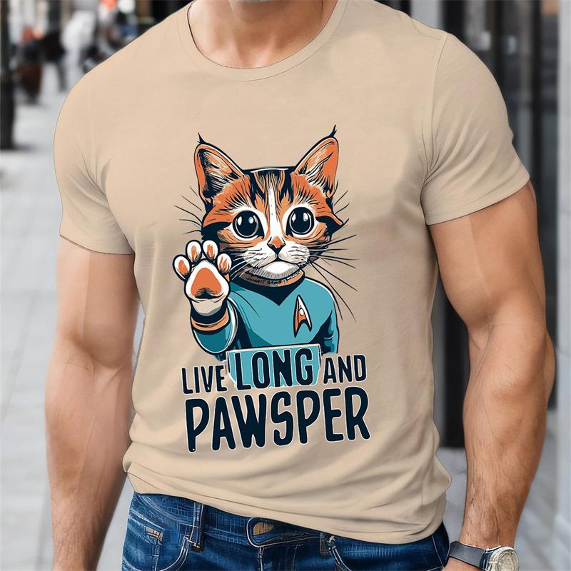 

Cute Cartoon Cat Graphic T-Shirt Men Kids 3D Printed Animal Tees Summer Fashion Short Sleeve Round Neck Street Fitness T Shirts 4XL