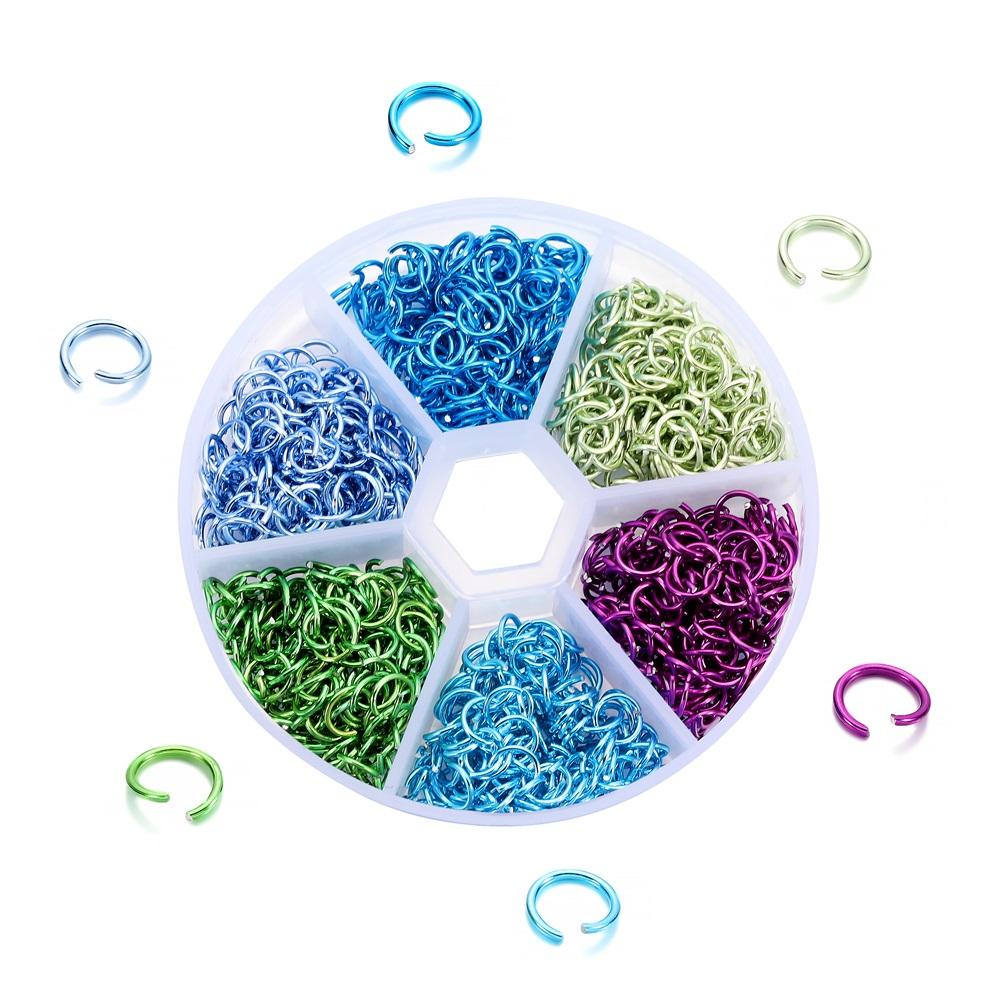1 set colorato anello aperto ad anello singolo anelli di salto divisi collana braccialetto orecchino connettore per gioielli fai da te che fanno accessori
