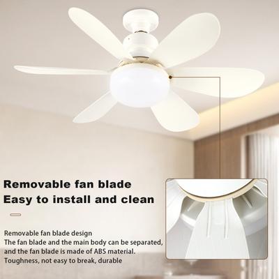 Yousheng 2-in-1 Ceiling Fan with Light Remote Control E27 Base Memory Function Dimmable 3 Speeds Modern Style Bedroom Ceiling Fan Light