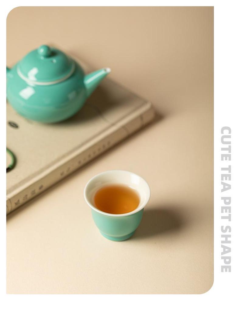 Women's Boutique Colored Glaze Ink Teacup Set: Ceramic Kung Fu Tea Tasting Cup for Guests