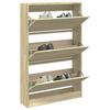 Shoe Cabinet in Sonoma Oak 80 x 21 x 125.5 cm Particleboard