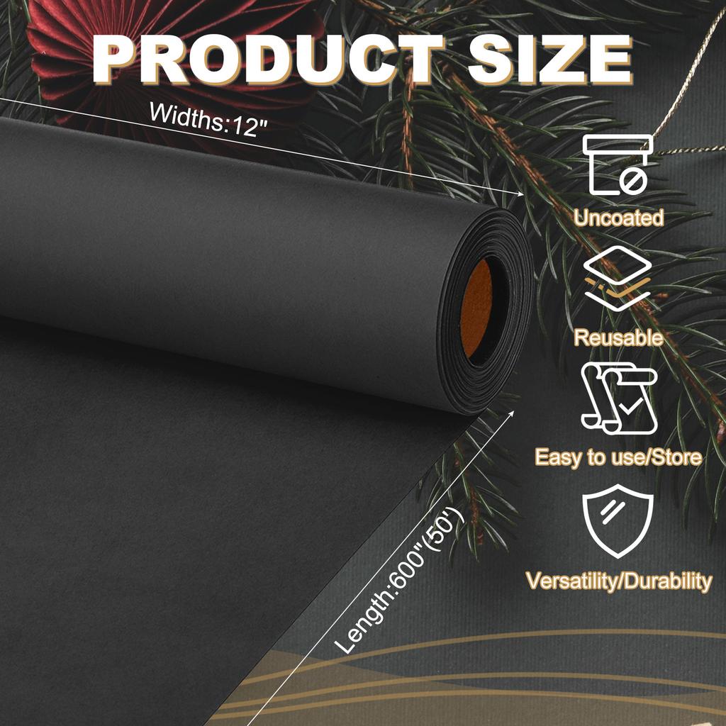 6 Colors 30cm Kraft Paper Wrapping Paper 80GSM Craft Paper Roll Packing Paper for Poster Bulletin Board Gift Wrapping Moving Art