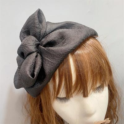 Bandeau pour femmes en fausses plumes avec nœud décoratif élastique pour cheveux