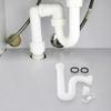 Flexible Sink Drain Pipe with 112 and 114 Inch P Trap and 1 12 1 14 Adapter Set