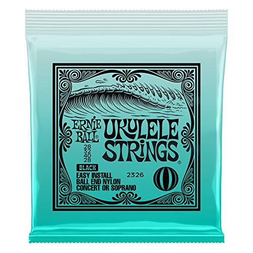 [Authentic] Ernie Ball 2326 Ukulele Strings, Nylon, UKULELE BALL END NYLON STRINGS, BLACK