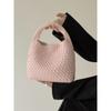 Hand-woven Bucket Bag Women's 2024 Genuine Leather Fashionable Small Tote Portable Shoulder Cross-body