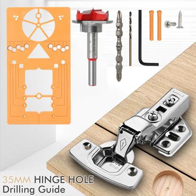 Multifunction Hinge Open Hole Positioner Set Twist Drill Screw Driver Bit Woodworking Door Cabinet Hole Opener Accessories Tool