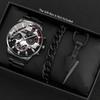 Watch Three-Piece Men'S Accessories Watch Ring Necklace Bracelet Men'S Quartz Watch