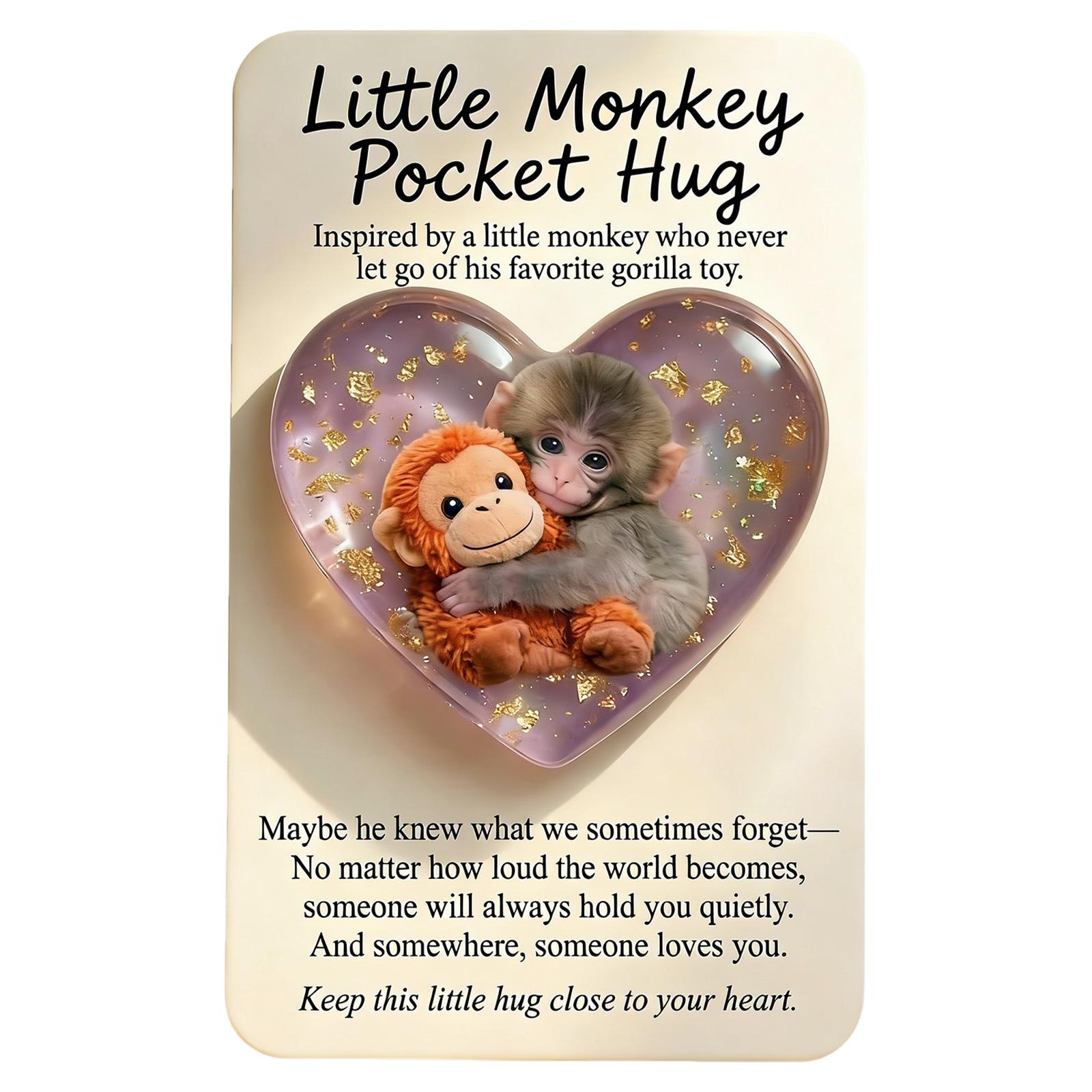 

Little Monkey Keychain Love Hug Card