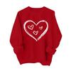 Women's Fashionable Casual Long-Sleeved Valentine's Day Heart Print Pullover Sweatshirt