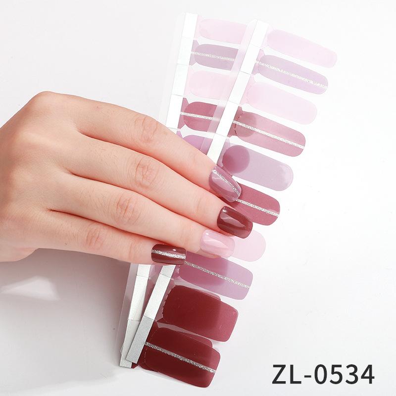 New French Manicure Stickers Waterproof Hot Stamping Ins Valentine's Day Nail Stickers