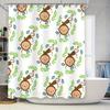 Bathroom Curtain with Cute Monkey Pattern, Waterproof Fabric Shower Rug Cover Decorative Home Accessories