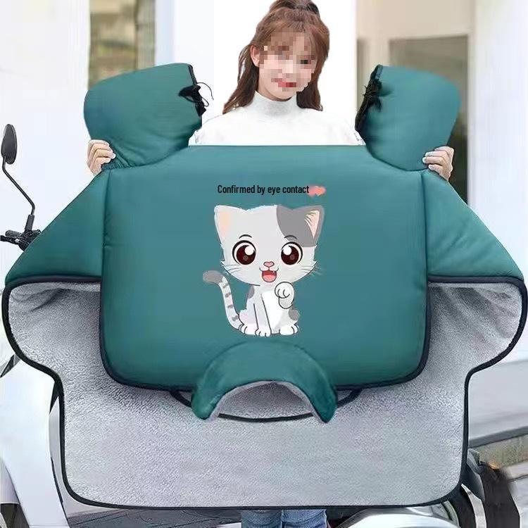 Winter Universal Electric Motorcycle Windproof Velvet-Lined Quilt - Double-Sided Waterproof Battery Car Shield