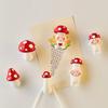 3D Mushroom Hook Refrigerator Magnet Resin Mushroom Shape Decorative Magnet Home Kitchen Office Whiteboard Cabinet Locker Fridge Magnet