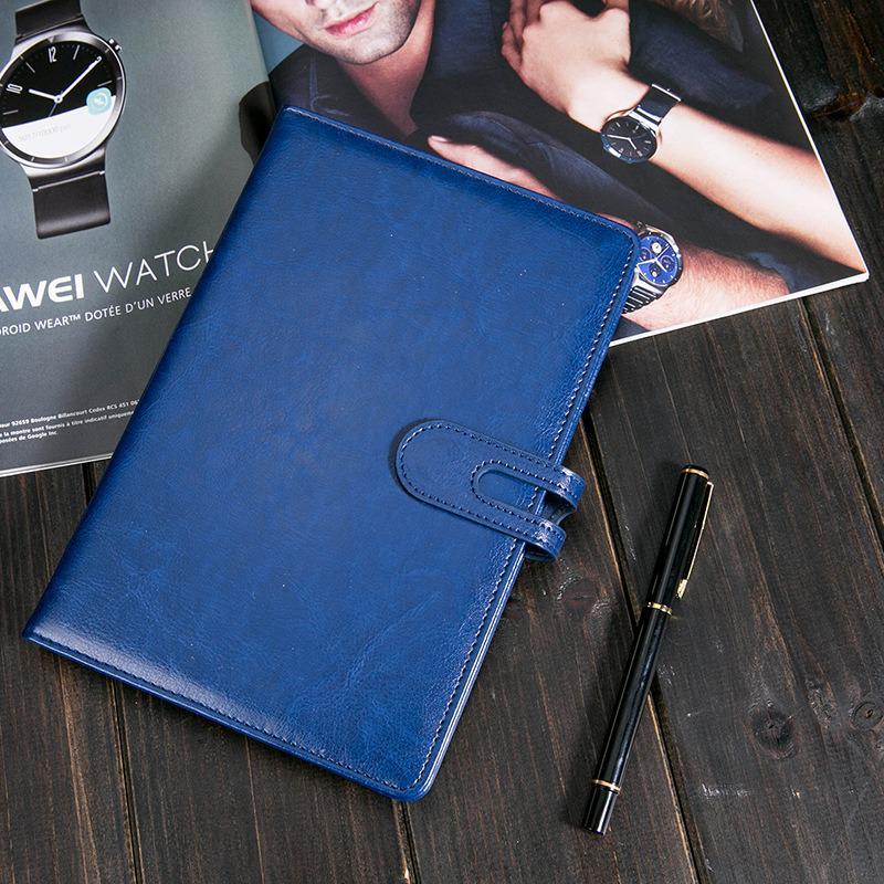 Custom Logo Faux Leather Buckle Business Notebook