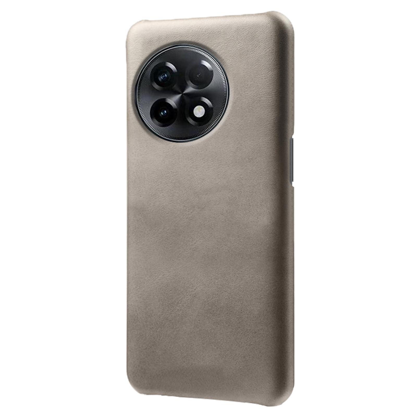 

For OnePlus 11R 5G/Ace 2 5G Anti-scratch PU Leather+PC Mobile Phone Case Calf Texture Cell Phone Cover Grey