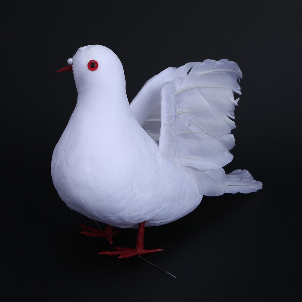 5-1pc  Artificial White Pigeon Foam Doves Peace Doves For Wedding Dec Birds Animal Decoration Pigeons Bird Crafts DIY Bird Decor