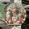 2D Flat 1pc Vintage Perfume Aluminum Sign Round Ornament - Embossed Floral Design Art, Home Office Bedroom Balcony Decor, Indoor/Outdoor Door Wall