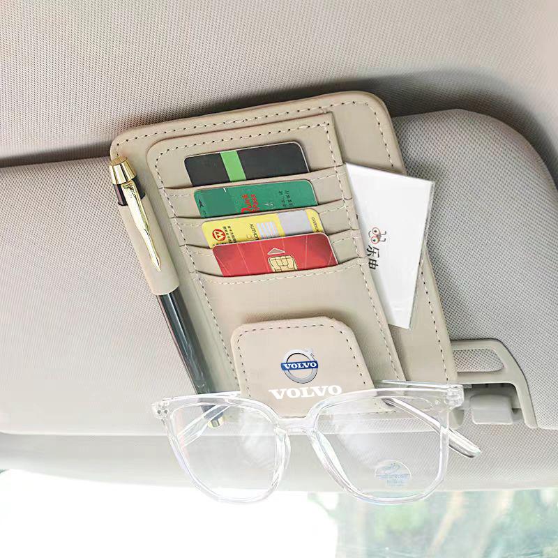 Volvo Car Sun Visor Storage Card Bag Glasses IC Card Clip Holder For XC S60 V60 C30 XC60 XC40 V70 XC90 V40 SC60 190h R V50 S90