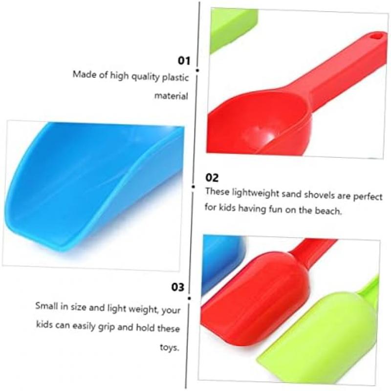 HEALSOPTHY Kids Snow Shovel 4-Pack Plastic Flat Head Shovels for Children Toy Beach Garden Snow Play Tools