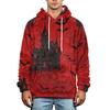 Men's Fall Winter Halloween Print Plus Size Hooded Flannel Sweatshirt Casual Trendy Streetwear