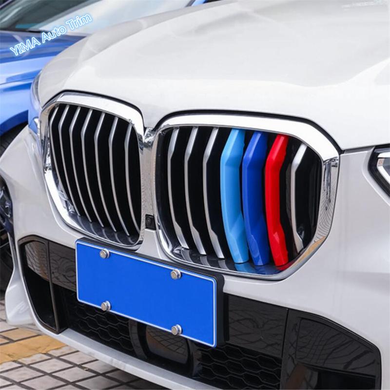 Car Styling Front Center Grill Bar Tricolor Head Bumper Grille Grill Decor Stripes Cover Cover Trim For BMW X5 G05  -