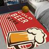 Retro Cold Beer Here Area Rug Non-slip Washable for Bedroom Kitchen Living Room Decoration