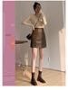 Autumn/Winter High-Waist A-line PU Leather Skirt - Stylish, Short, & Versatile