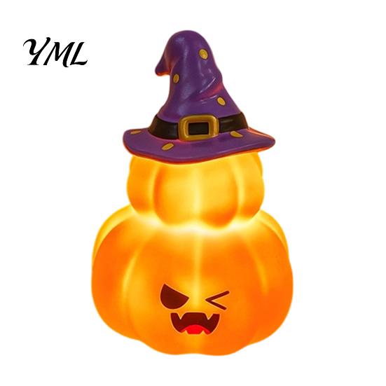LED Night Light for Party Cute Halloween Ghost/Pumpkin Desktop Decoration, Battery Durable Plastic Operated Nursery with Warm Glow Home Decor