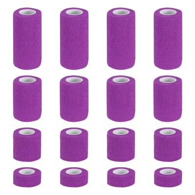 PATIKIL Bandage 16 5 Wrap for Athletic and Outdoor Purple 1"/2"/3"/4" Self-Adhesive Wraps, Count, Yards, Elastic, Breathable, Self-Adhesive Tape,