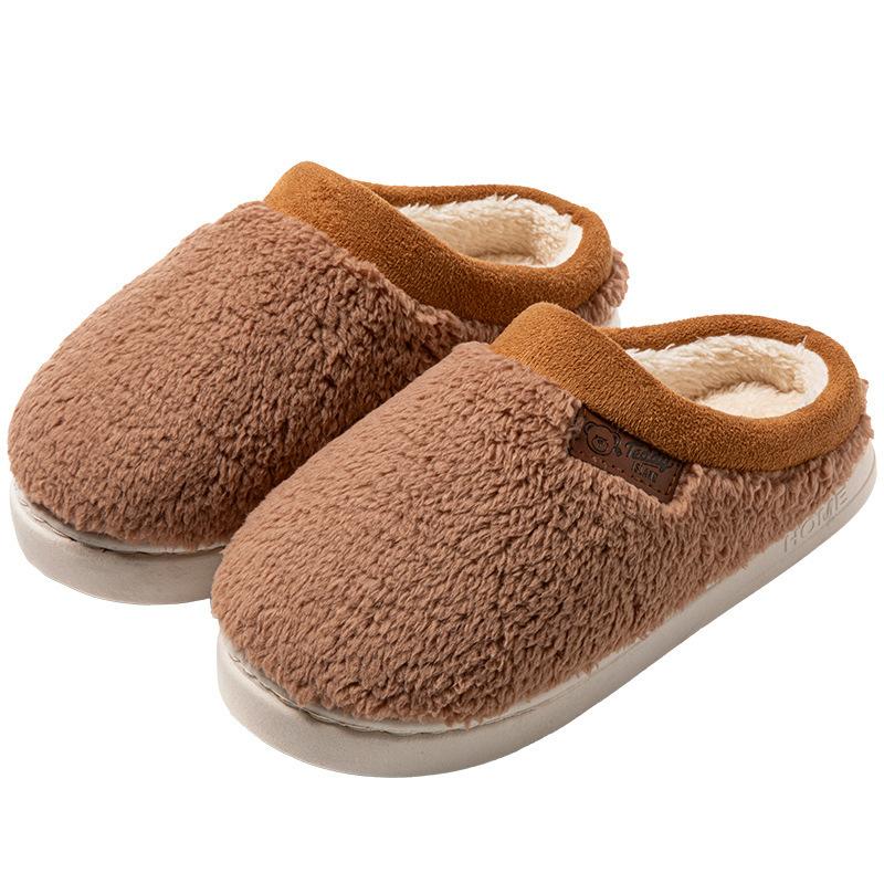 Cotton Slippers Women's Winter New Couple Indoor Home Non-slip Warm Plush Mop Cotton Shoes Men's Winter