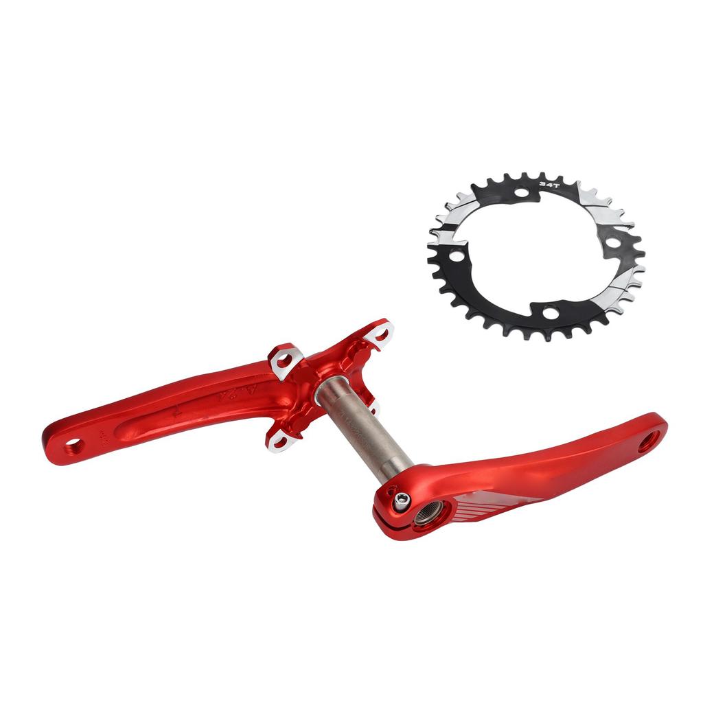 Guarnitura Mountain Bike Bolany Hollow Integrata Set Bracci Pedivella Bici Corona 34T Accessori Retrofit Rosso
