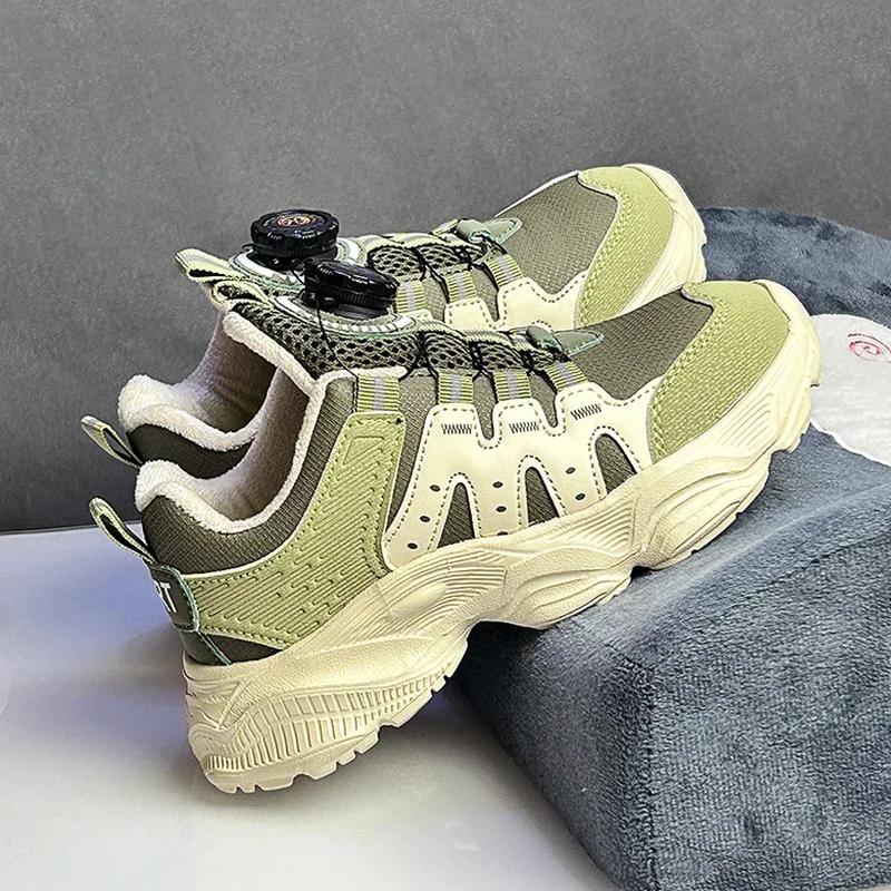 Warm Plush Outdoor Sneakers Kids Big Size 39 Non-slip Childrens Sports Sneakers  Fashion Original Winter Shoes Trainers for Boys