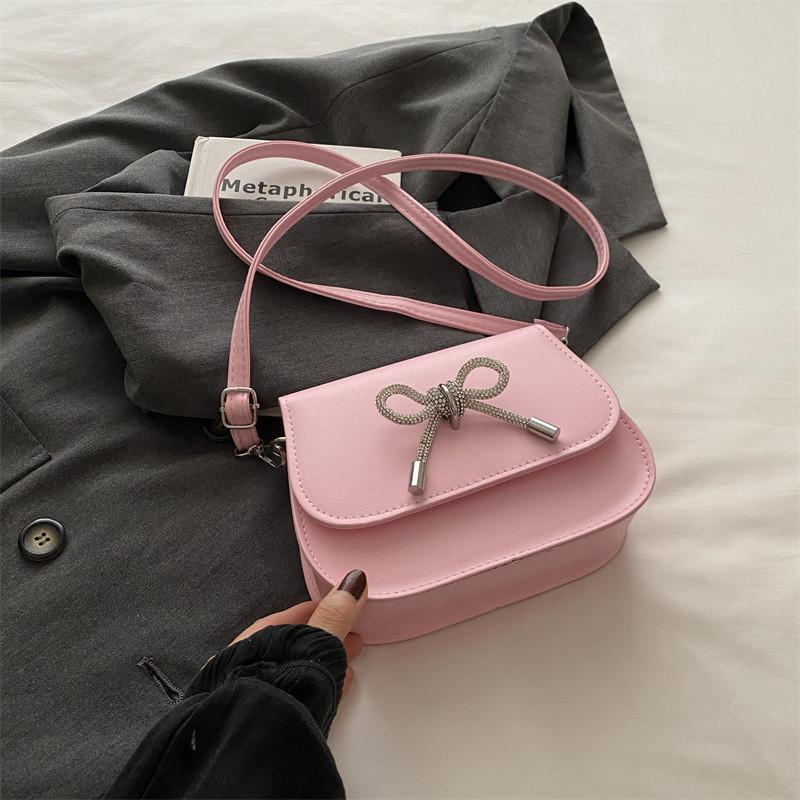 Chic French-inspired Pu Leather Crossbody Bag For Women Stylish Summer 2024 Shoulder Bag With Bowknot