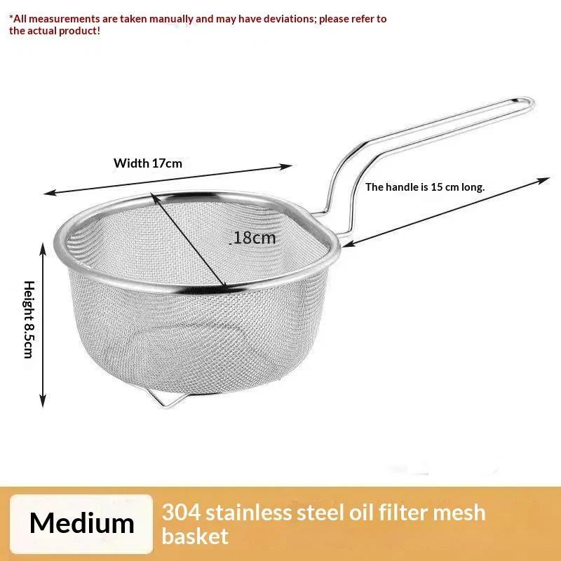 Stainless Steel Fine Mesh Colander With Heat Resistant Wooden Handle For Rinsing Vegetables Straining Pasta Kitchen Use