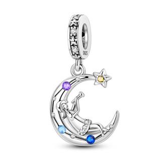 Kupfer Blaumond Glühwürmchen Dekorativer Anhänger Charm Kompatibel Mit Original Armband Armband Charm Perlenkette Diy Damen Schmuckstück