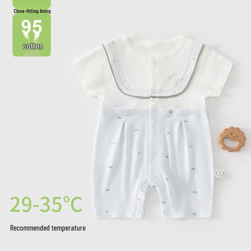 European Style Crown Baby Lace Romper - Summer Thin Short-Sleeve for Newborns 59 (0-1 month)