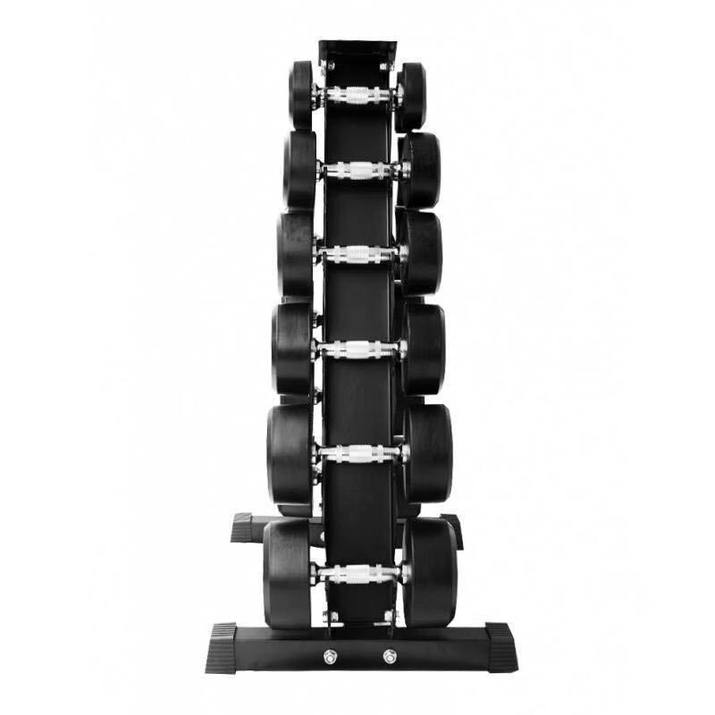 Fixed Round Head Dumbbell Set with Double-Layer Rack