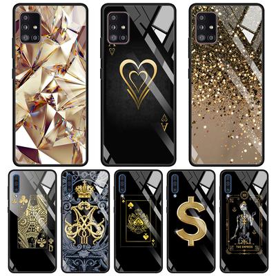 Glazen Hoesje Voor Samsung Galaxy A51 A71 A91 A72 A52 A32 A12 A81 A41 A31 A21 A11 A01 A02s M30s A21s M51 M31 M21 Van Diamanten In Goud