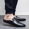 Half Shoes For Men High Quality Leather 2022 Newest Fashion Outdoor Men Slippers Brand Designer Italian Mens Casual Shoes White