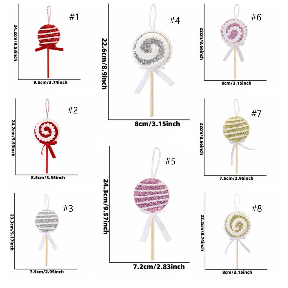 Large Sequins Lollipop Ornament Cartoon Xmas Candy Hanging Decor  Winter Home Decor