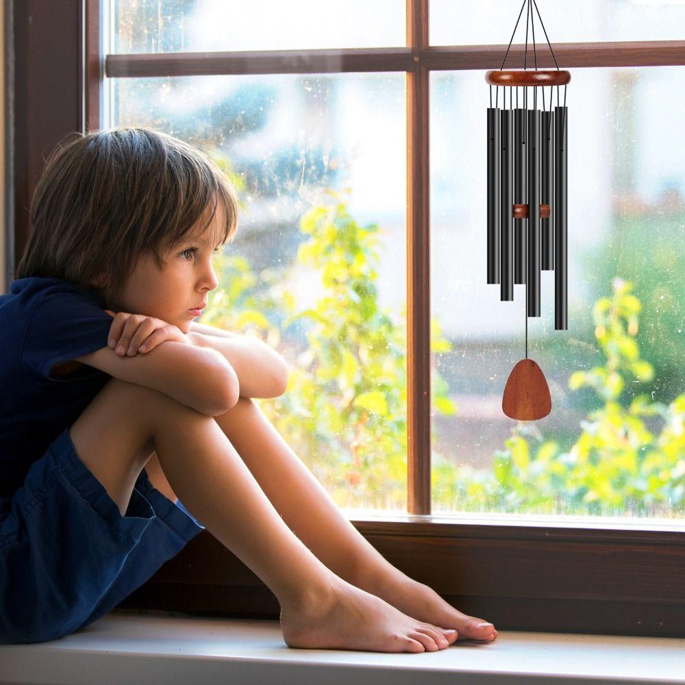 Large Metal Aluminum Wind Chime 6 Tubes Wind Bell Pendant Wall Hanging Bells  Yard Balcony Porch