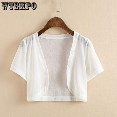 Shawl Women's Chiffon Sunscreen Clothes Air-conditioned Shirt Thin Coat Large Size Cardigan Short Outerwear