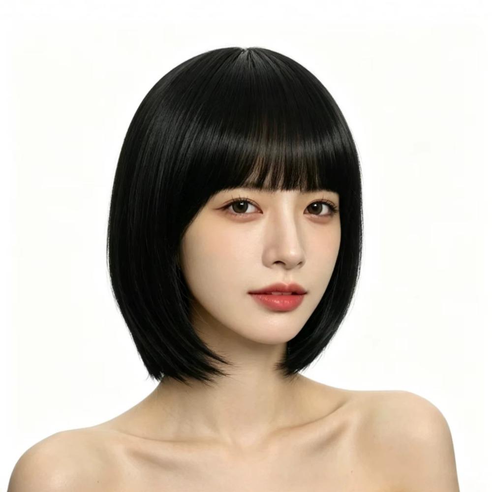 Bunte Lebendige Bob-Perücke Cosplay Kurzes Gerades Bob-Haar für Abschlussfeierlichkeiten