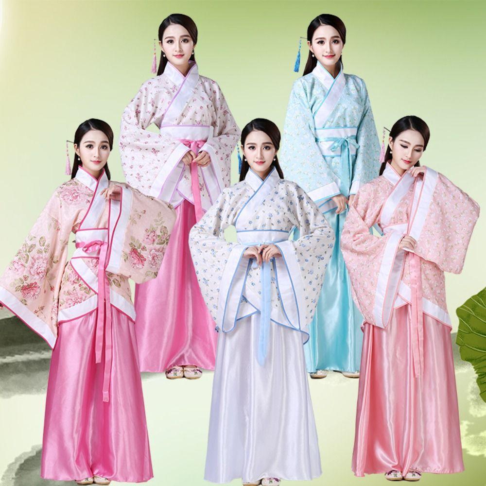 Traditional Chinese Ancient Dress Flower Embroidery Chinese Costume Chinese Hanfu Skirt  Girls
